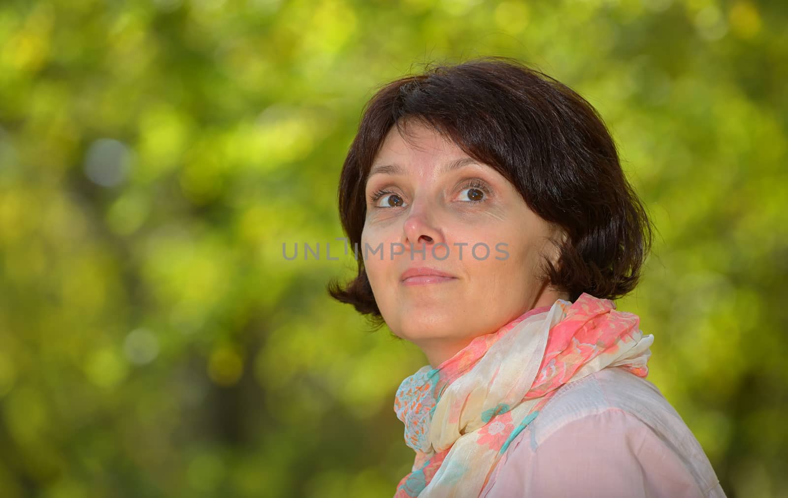 Portrait of a beautiful woman in nature