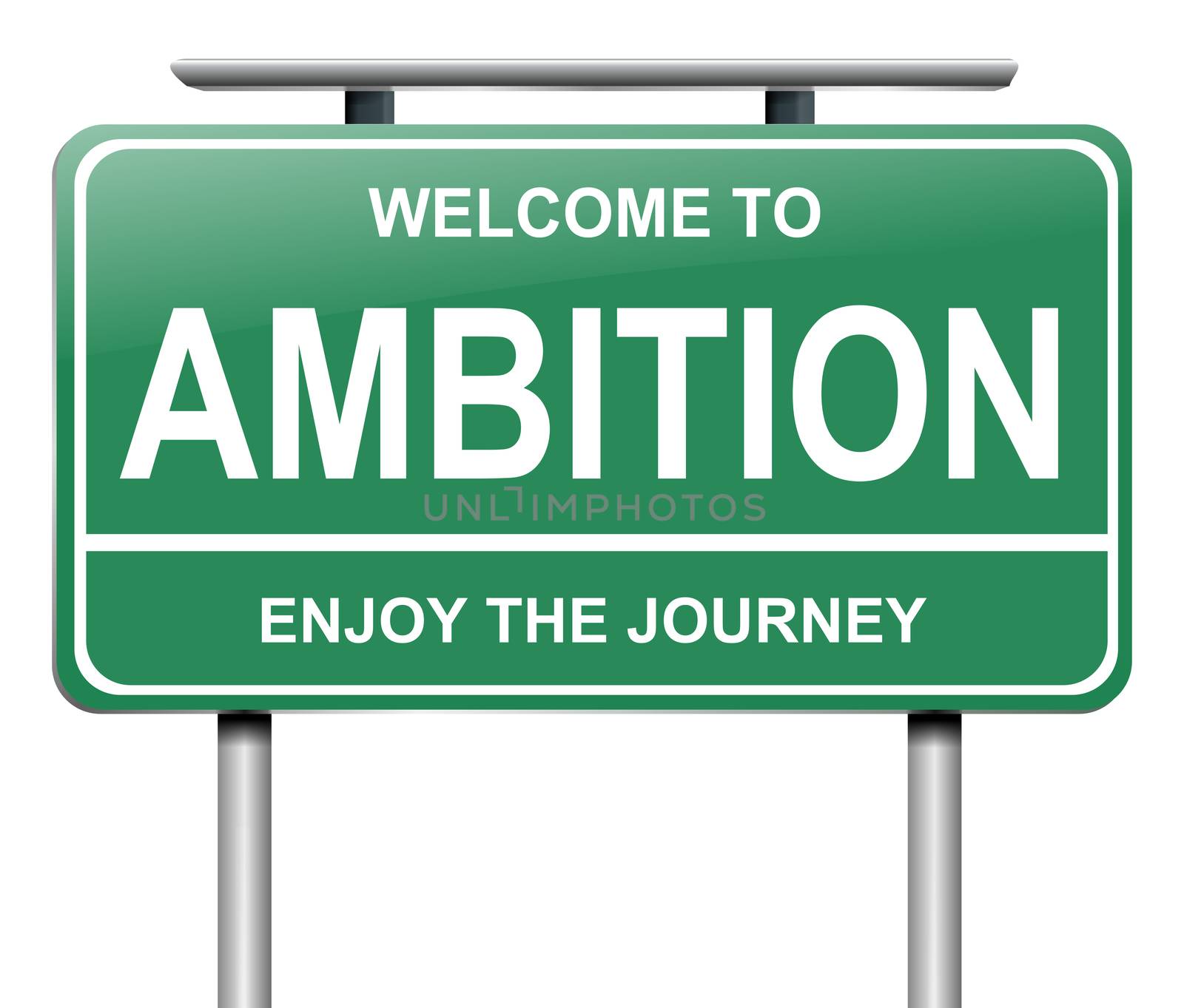 Illustration depicting a sign with an ambition concept.