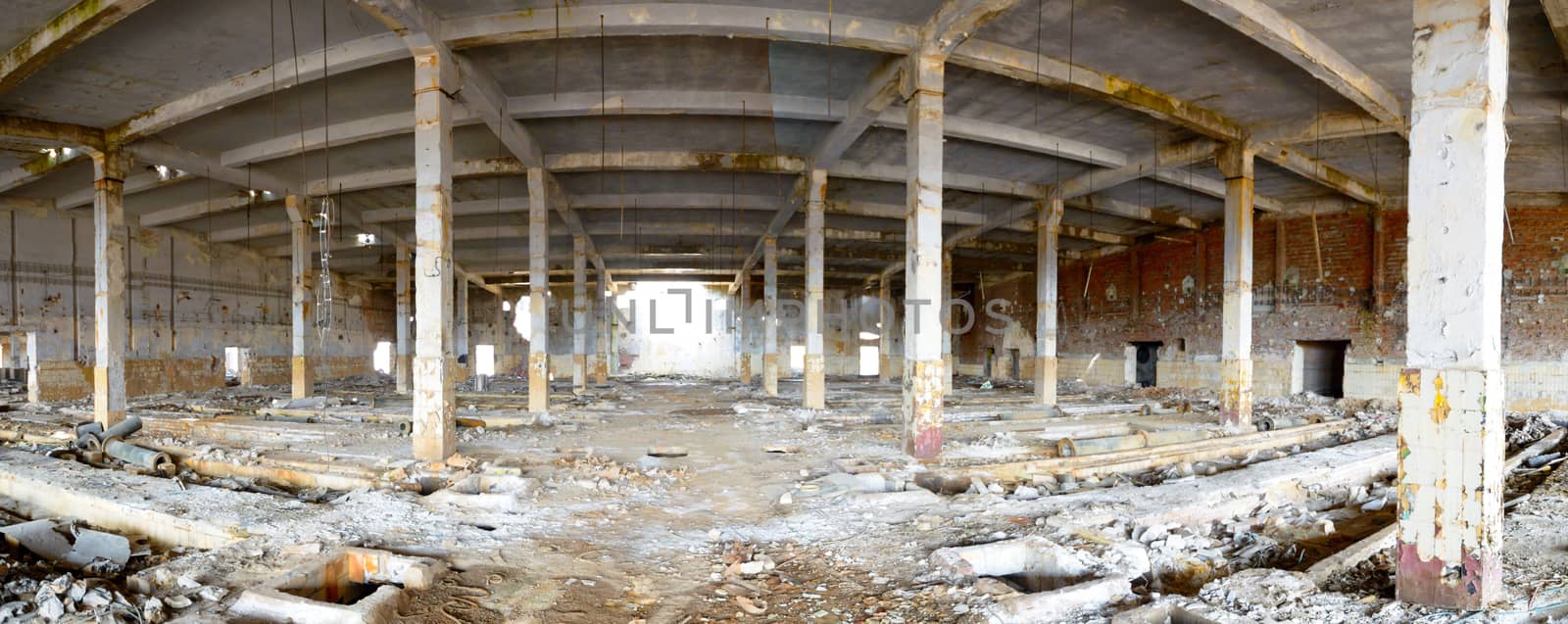 ruins of a very heavily polluted industrial factory, place was known as one of the most polluted towns in Europe, industrial series