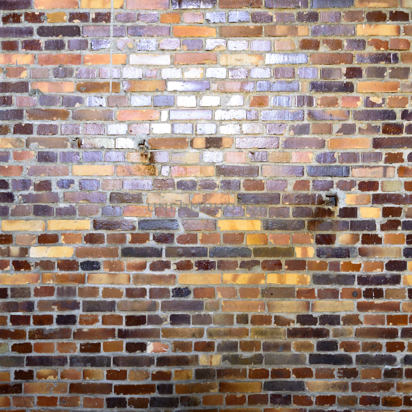 wide angle view of an old wall abandoned factory building