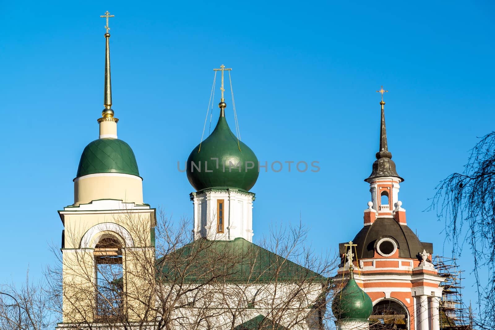 Maxim Cathedral and a St. George Church in Varvarka Street, Moscow, Russia