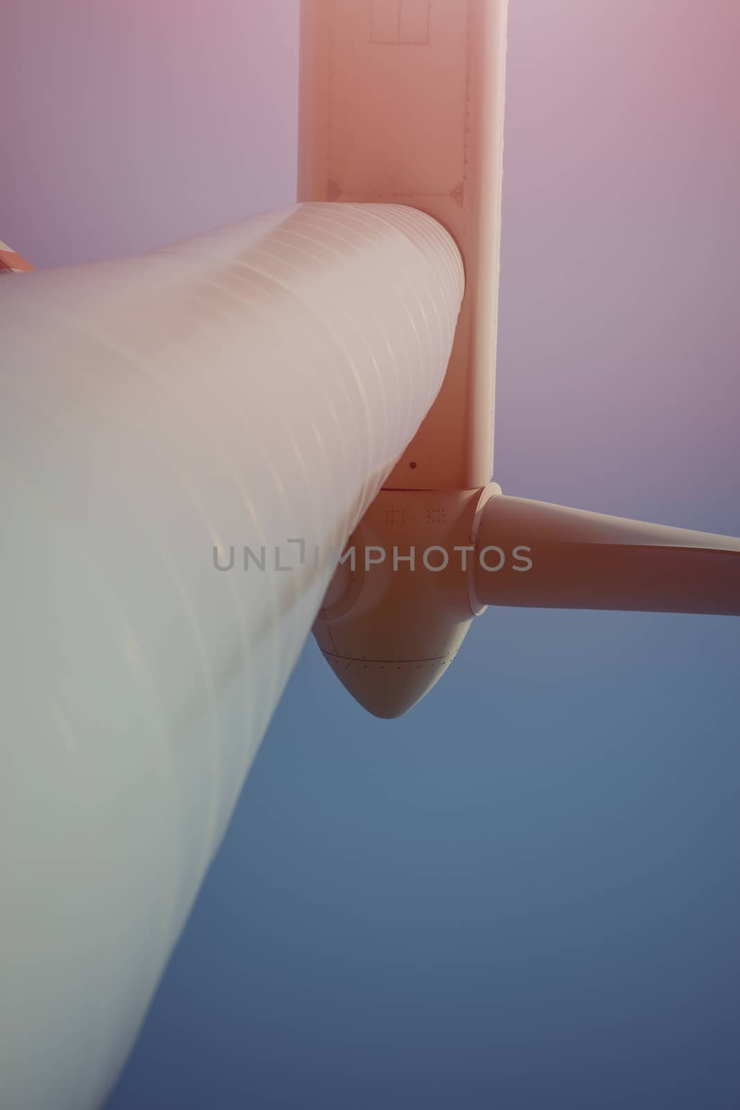 wind trubine at sunny day with blue sky