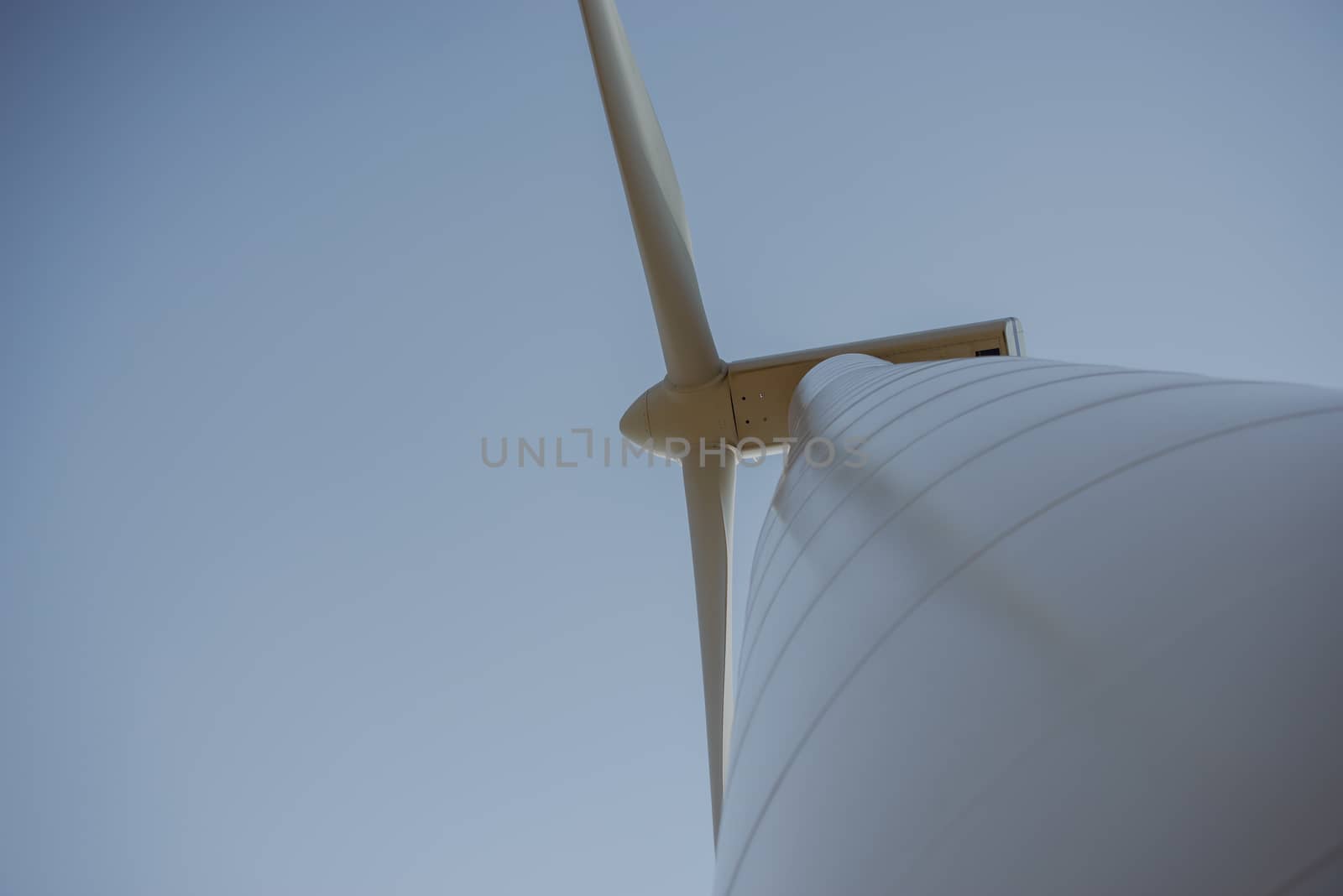 wind trubine at sunny day with blue sky