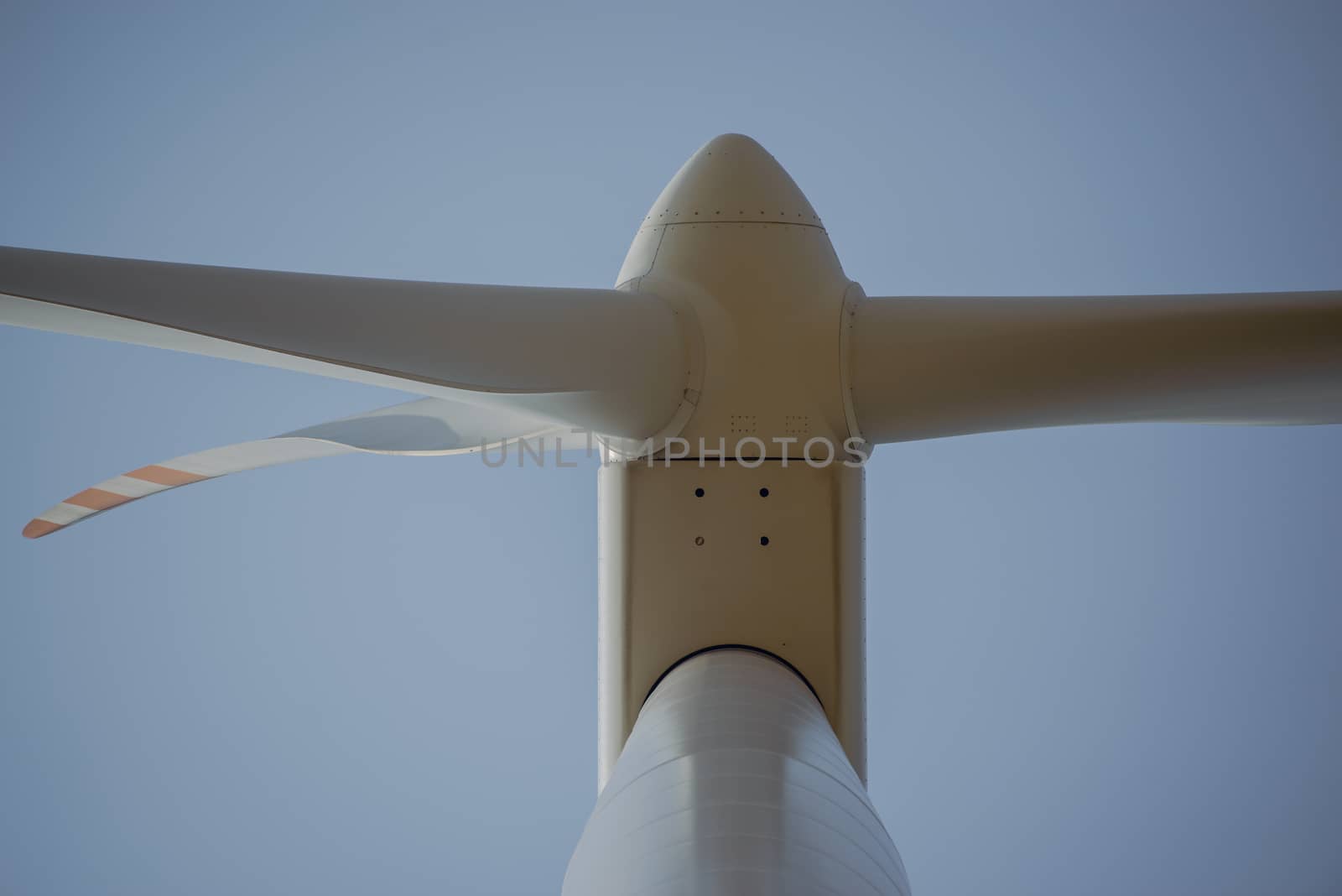 wind trubine at sunny day with blue sky