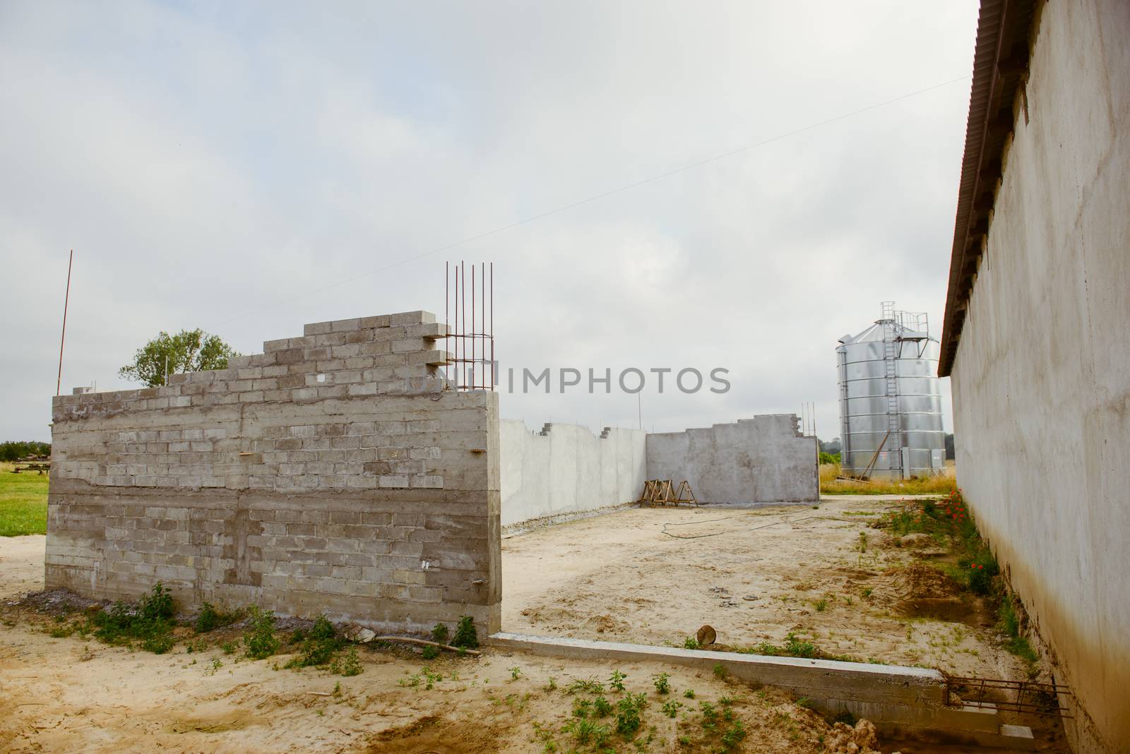 The construction site. Construction of the new warehouse
