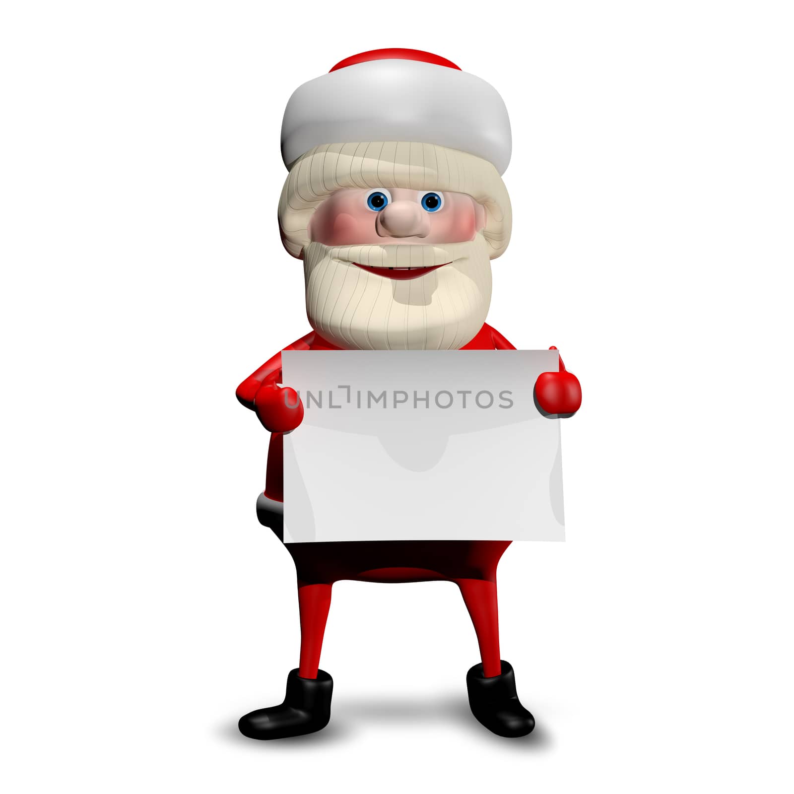 3D Illustration Jolly Santa Claus with  White Background by brux