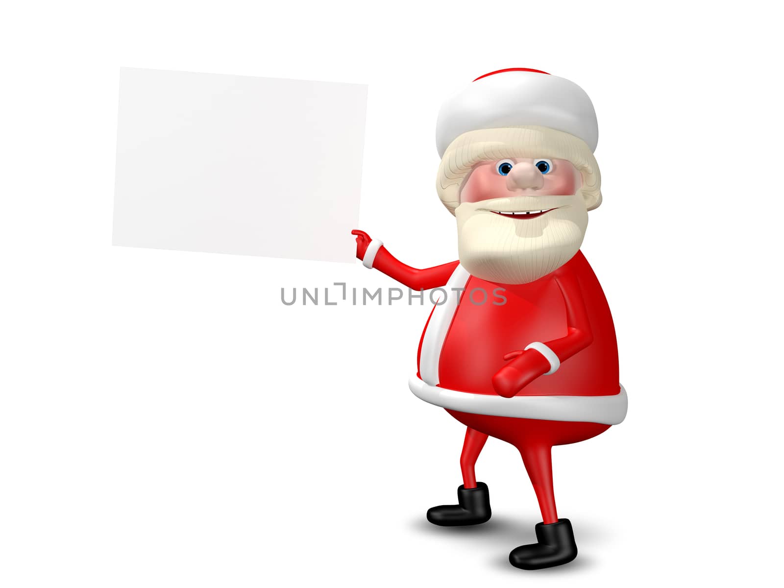 3D Illustration Jolly Santa Claus with  White Background by brux