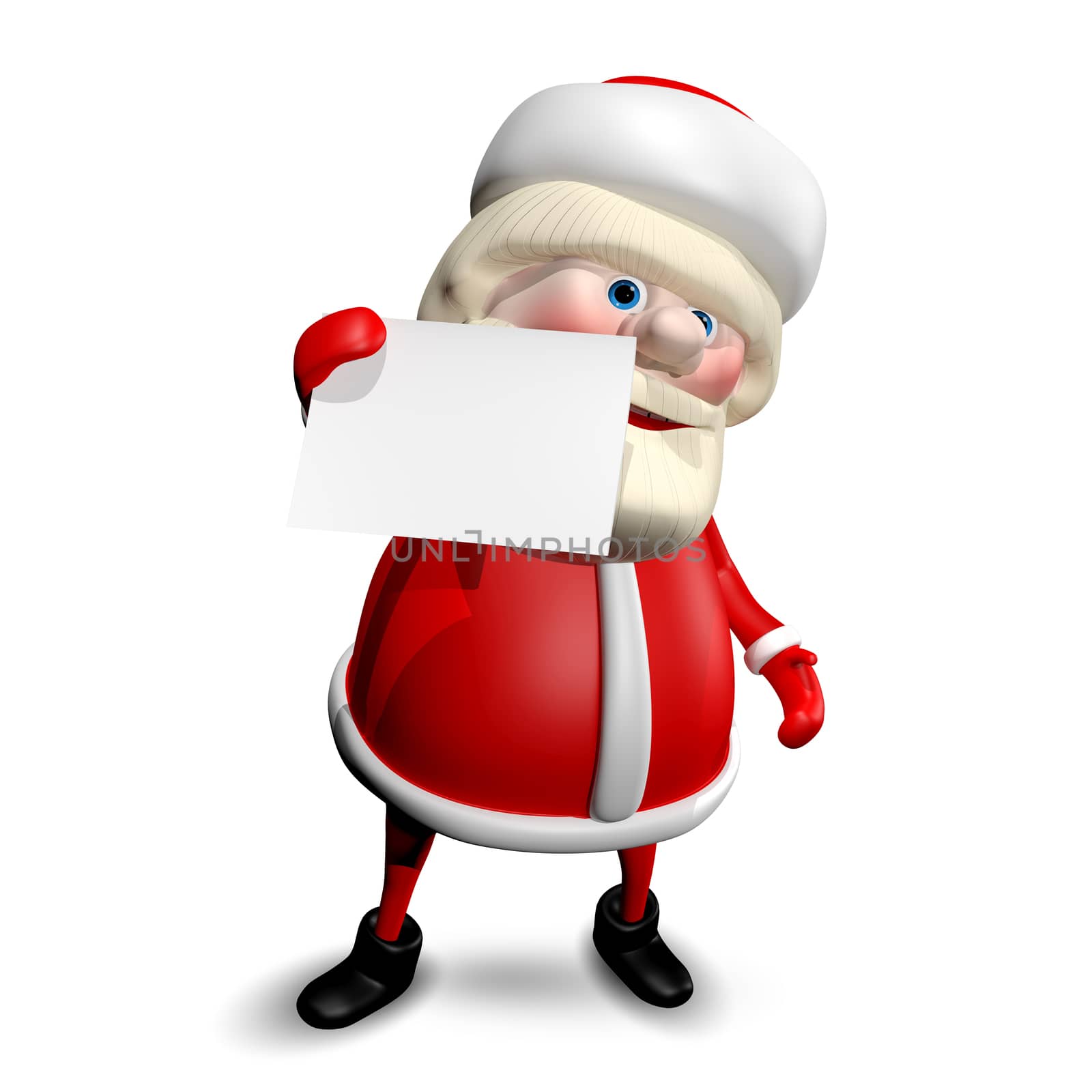 3D Illustration Jolly Santa Claus with  White Background by brux