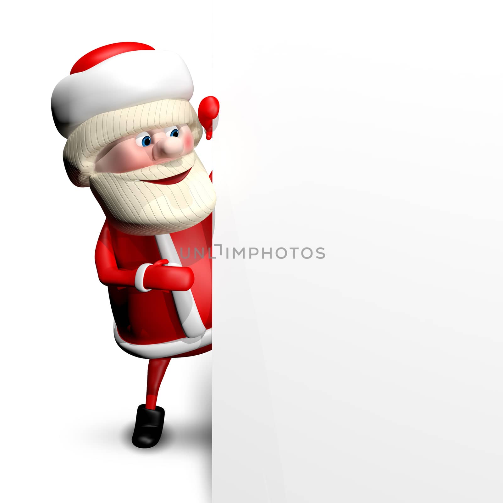 3D Illustration Jolly Santa Claus with  White Background by brux