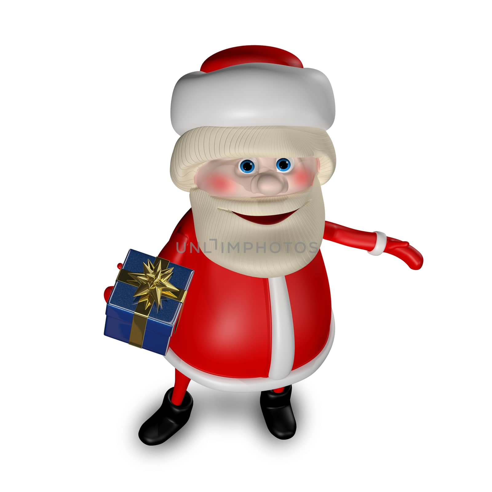 3D Illustration of Santa Claus with Gifts  by brux