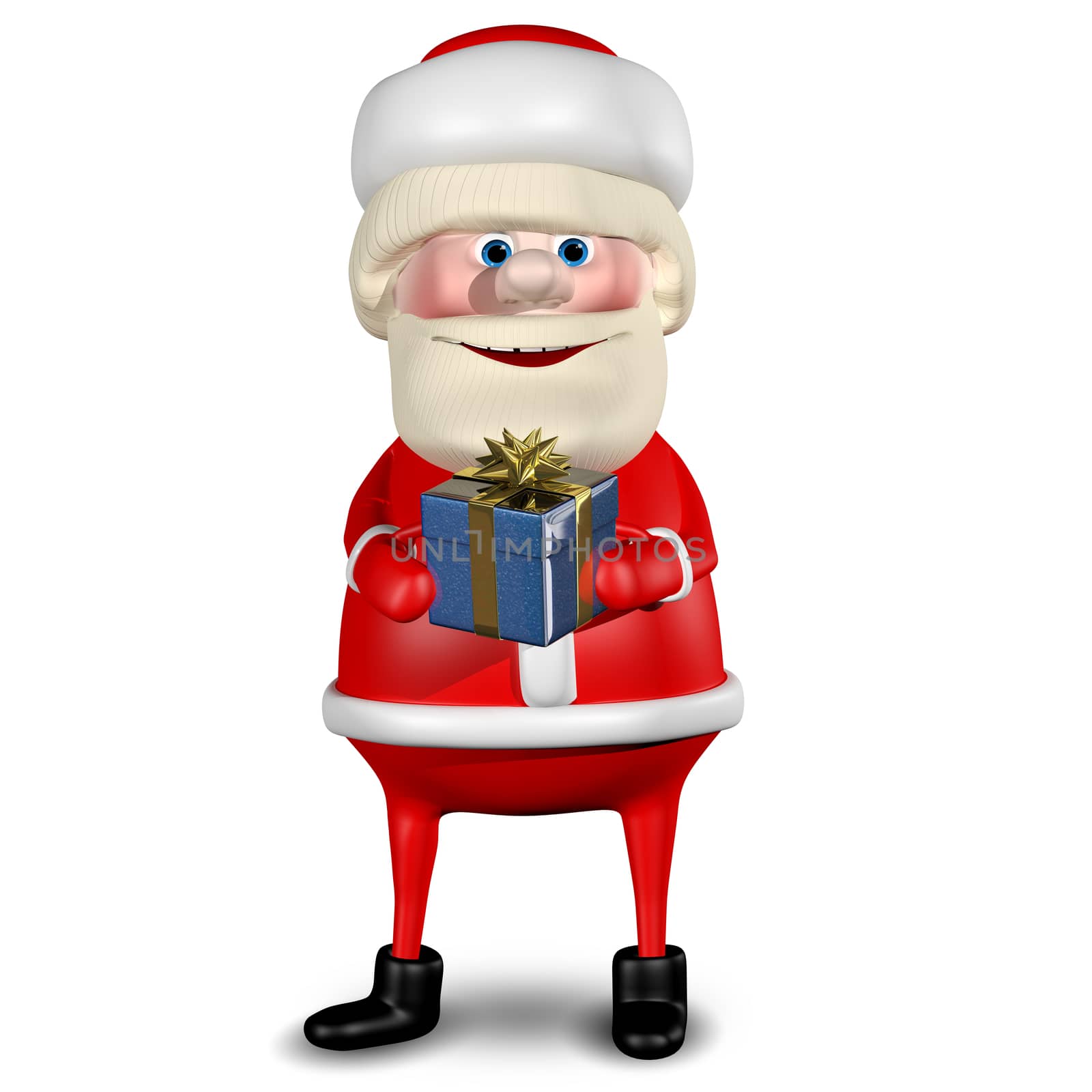 3D Illustration of Santa Claus with Gifts by brux