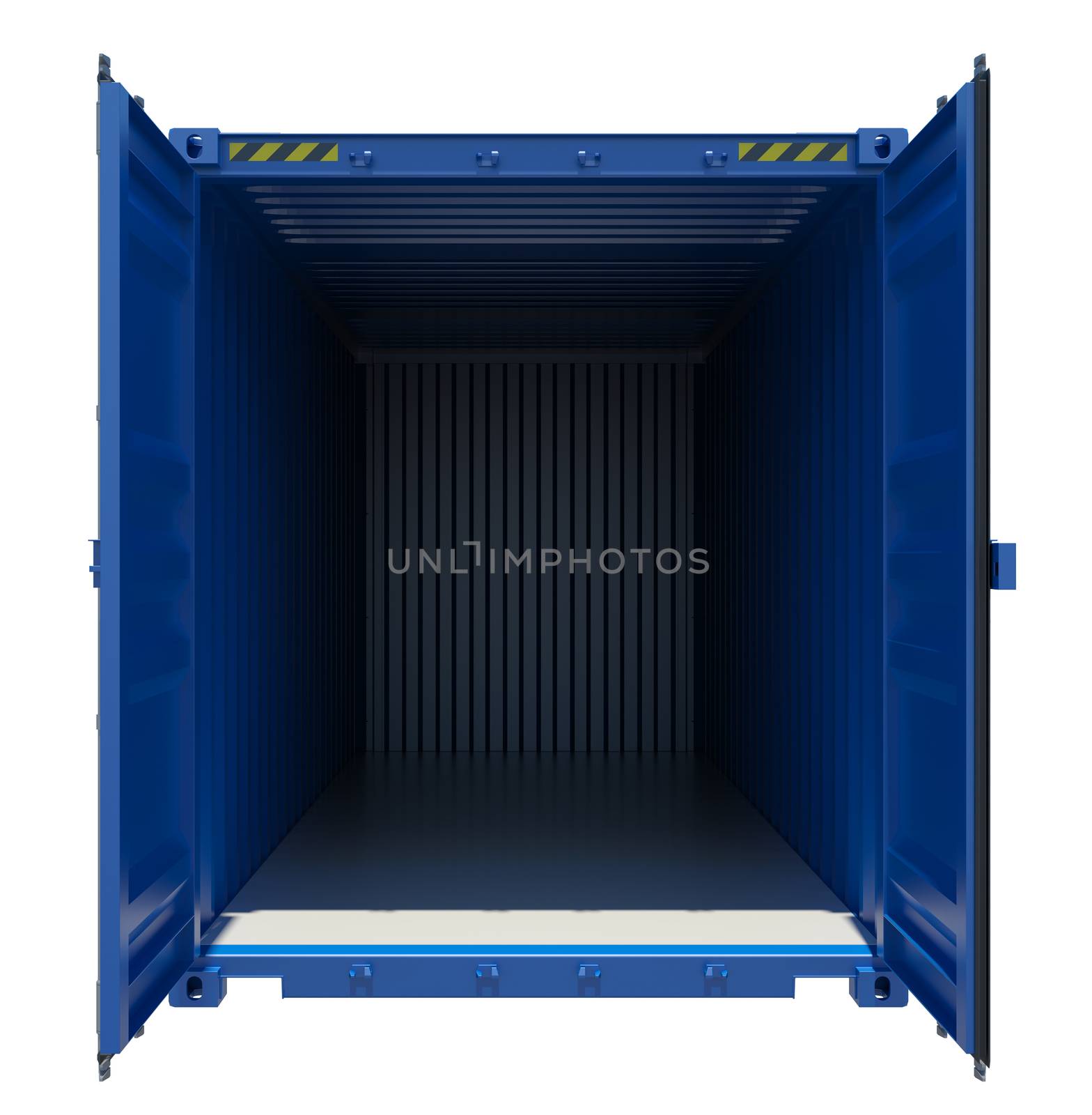 Blue open shipping container by cherezoff