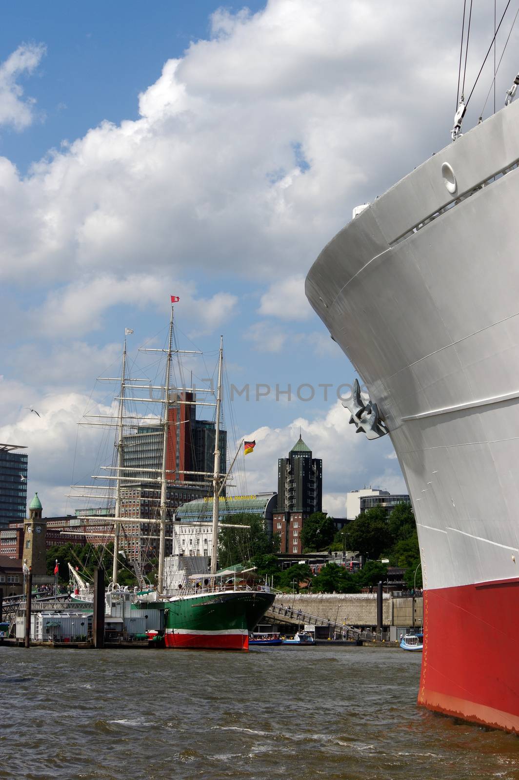 HAMBURG, GERMANY - JULY 18, 2015: MS Cap San Diego is a general cargo ship, situated as museum in - St Pauli by evolutionnow