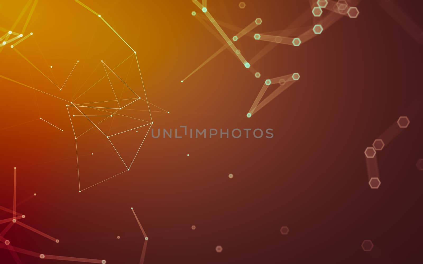 Abstract polygonal space low poly dark background with connecting dots and lines. Connection structure. 3d rendering