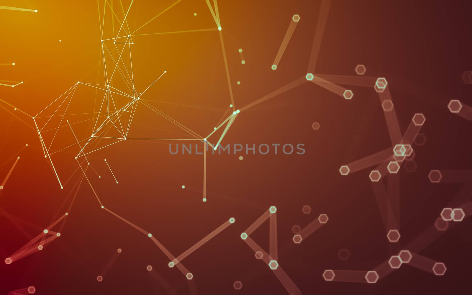 Abstract polygonal space low poly dark background with connecting dots and lines. Connection structure. 3d rendering