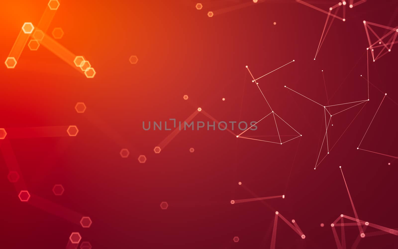 Abstract polygonal space low poly dark background with connecting dots and lines. Connection structure. 3d rendering