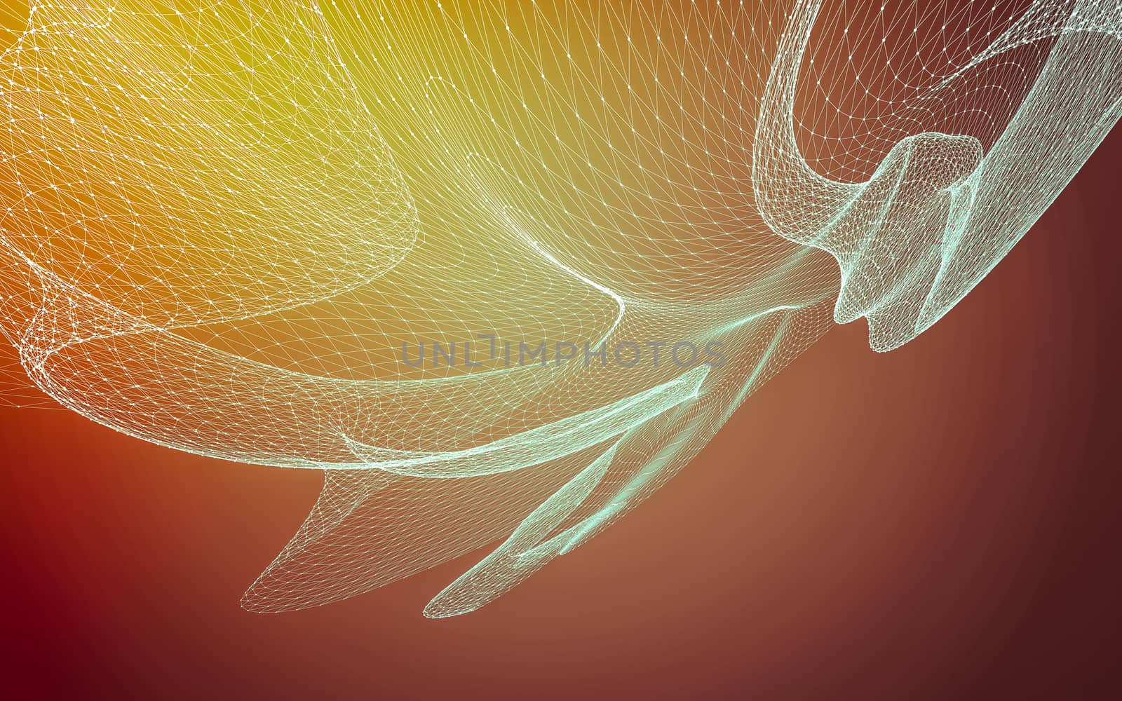 Abstract polygonal space low poly dark background with connecting dots and lines. Connection structure. 3d rendering