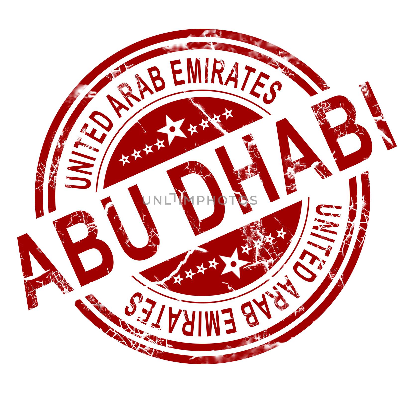 Red Abu Dhabi stamp by tang90246