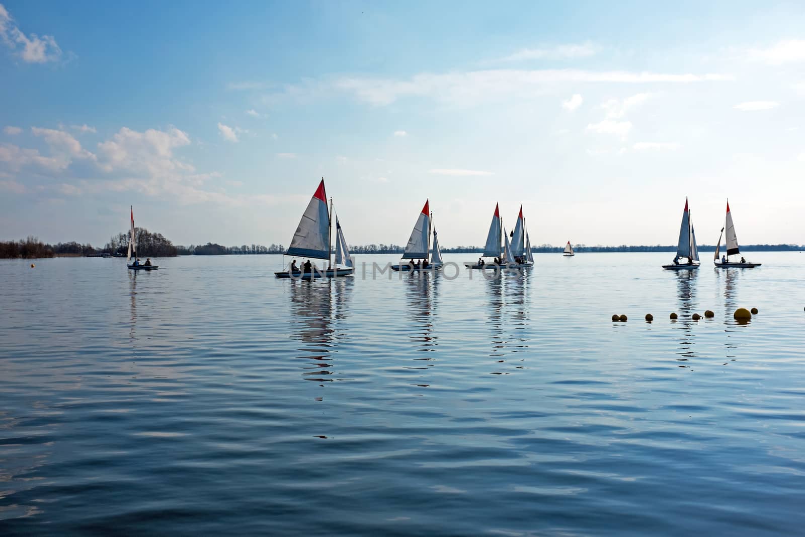 Sailing on the Loosdrechtse plassen in the Netherlands