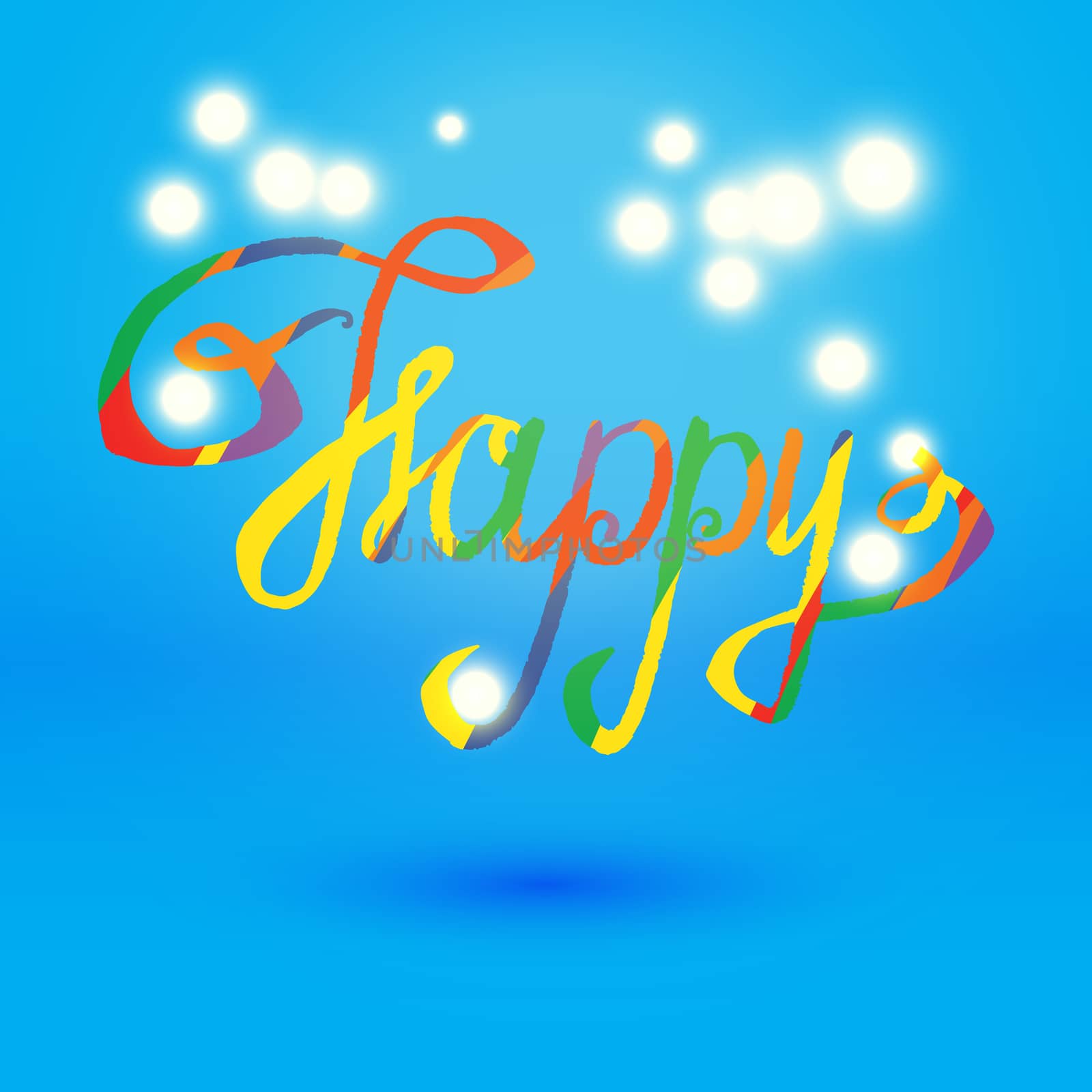 Happy lettering word illustration . for your design.