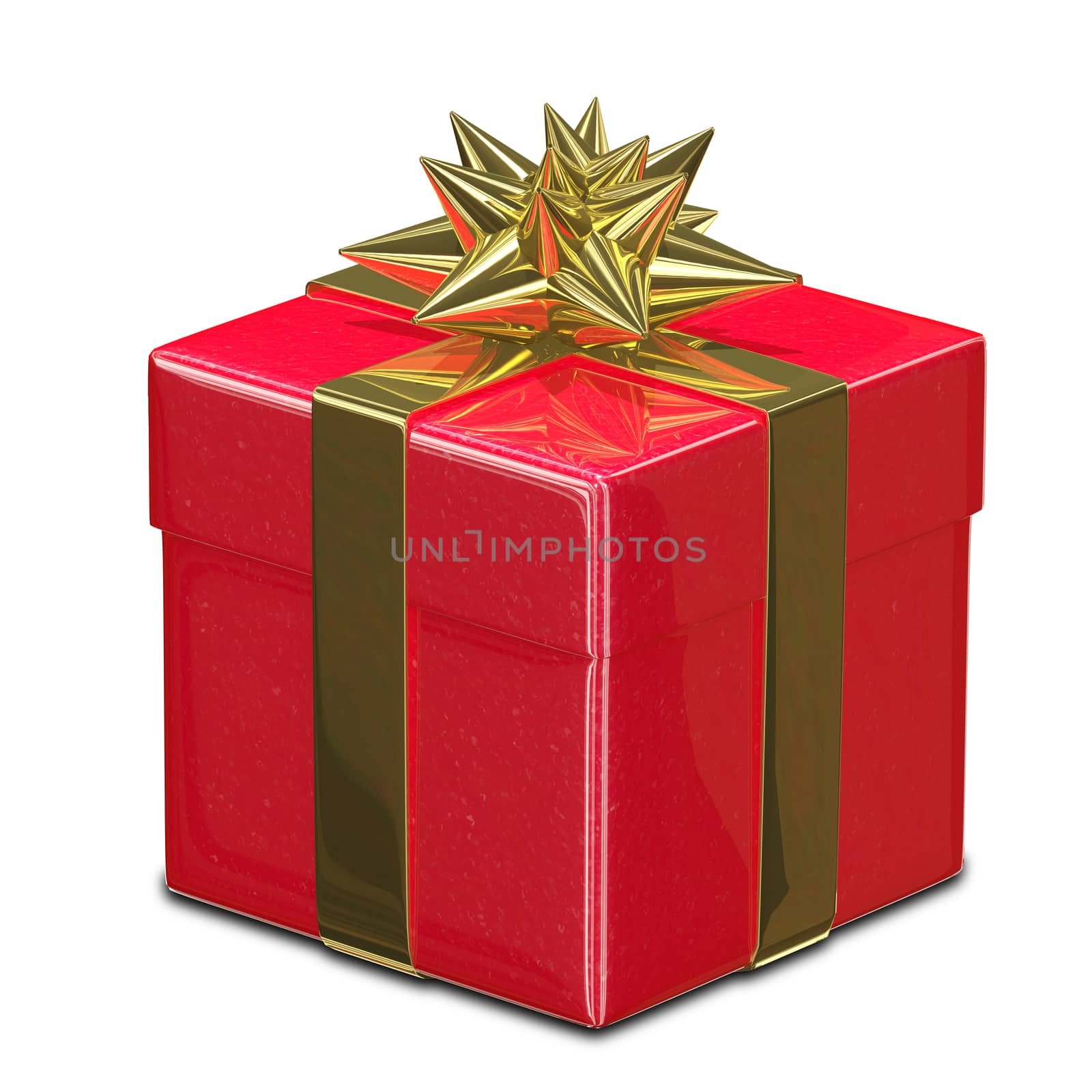 3D Illustration of Red Gift Box by brux