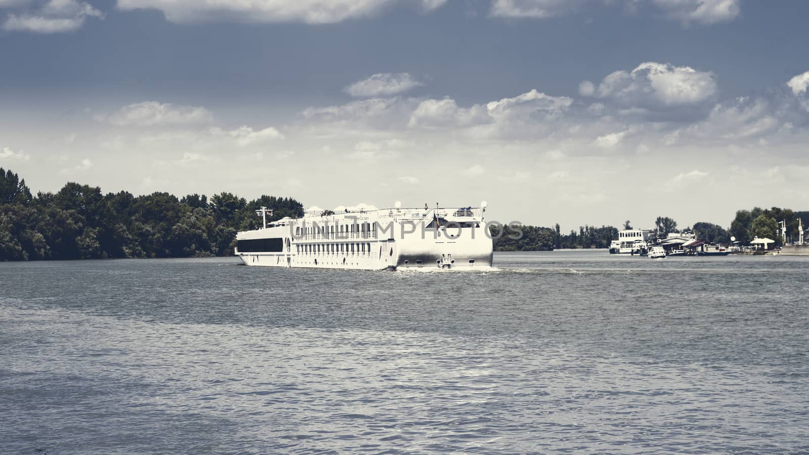 Cruise Ship On The River Danube  by alexandarilich