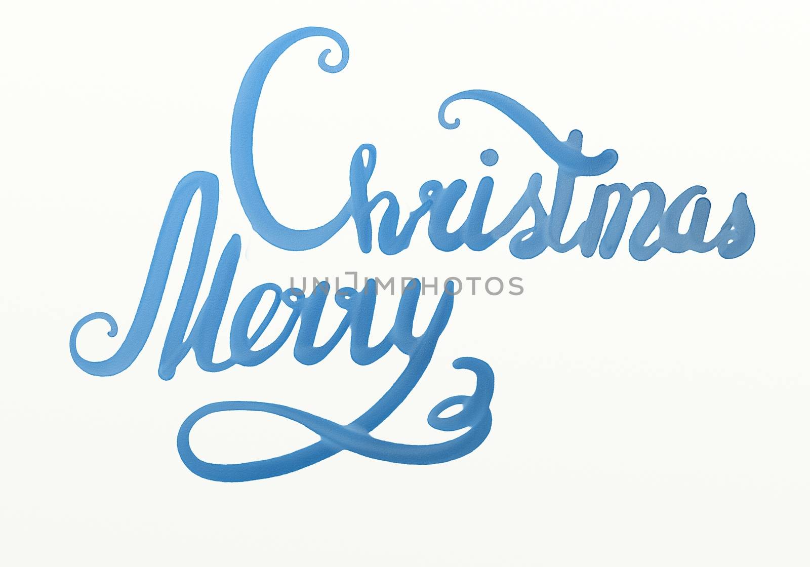 merry christmas hand painted blue watercolor lettering by skrotov