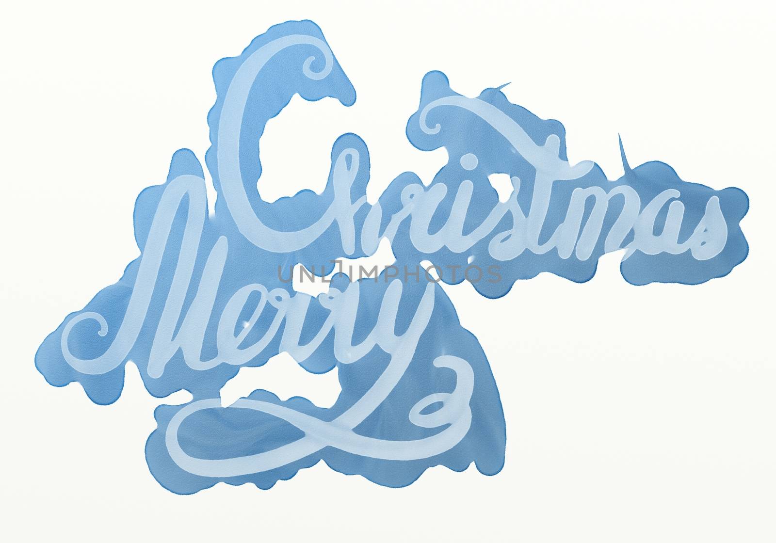 merry christmas hand painted blue watercolor lettering by skrotov