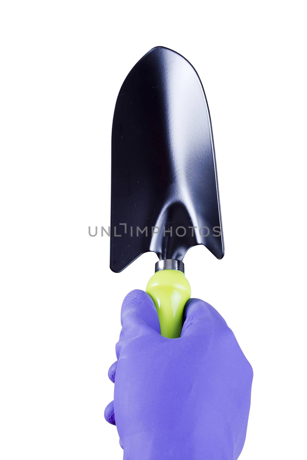 Hand in glove with garden tool by VIPDesignUSA