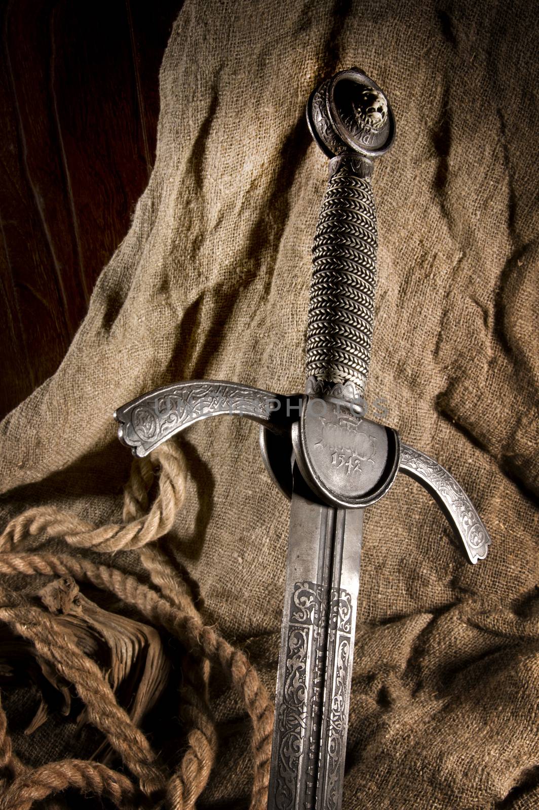 smart sword of the knight of the middle ages