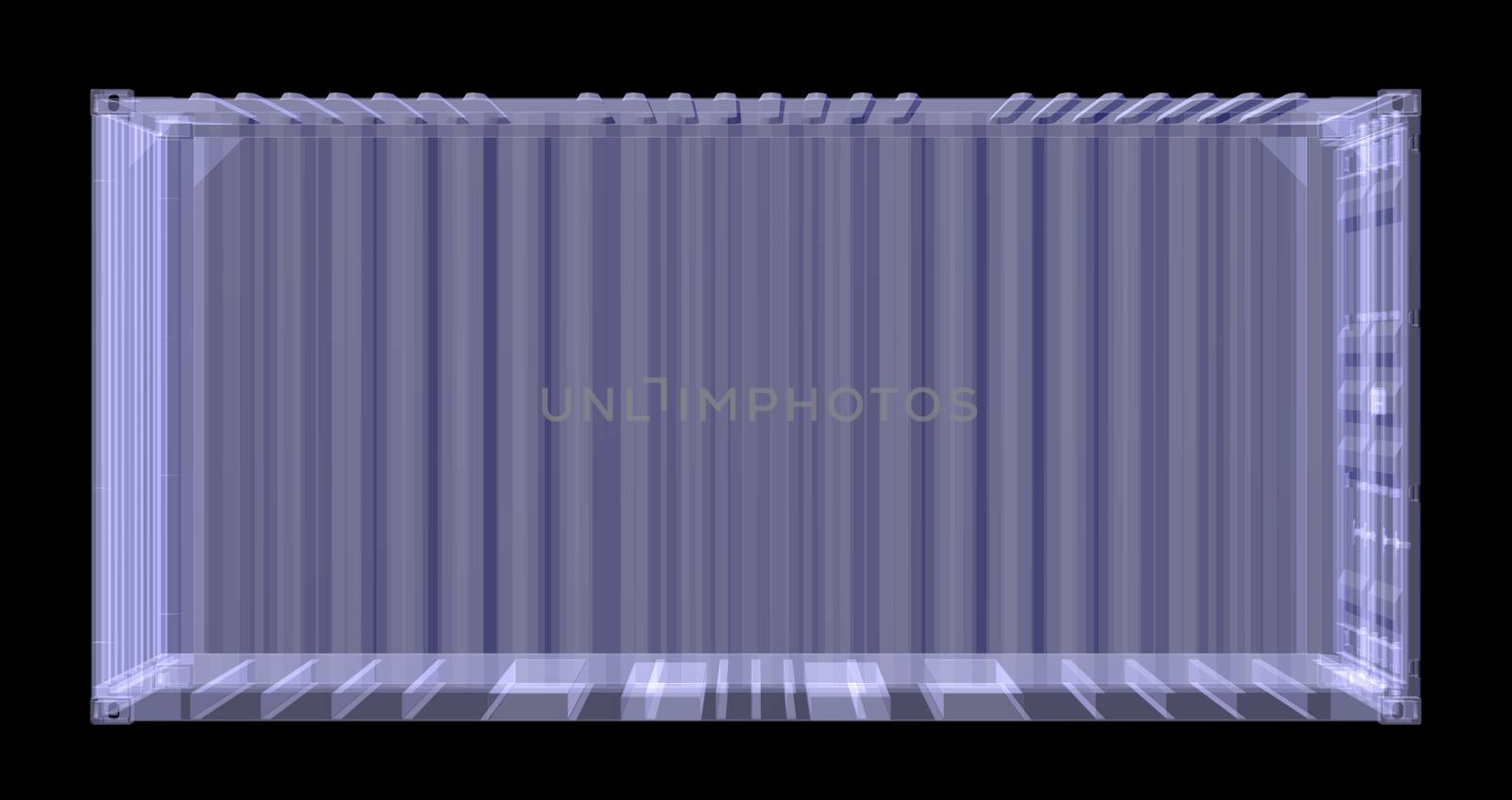 X-ray shipping container isolated on black by cherezoff