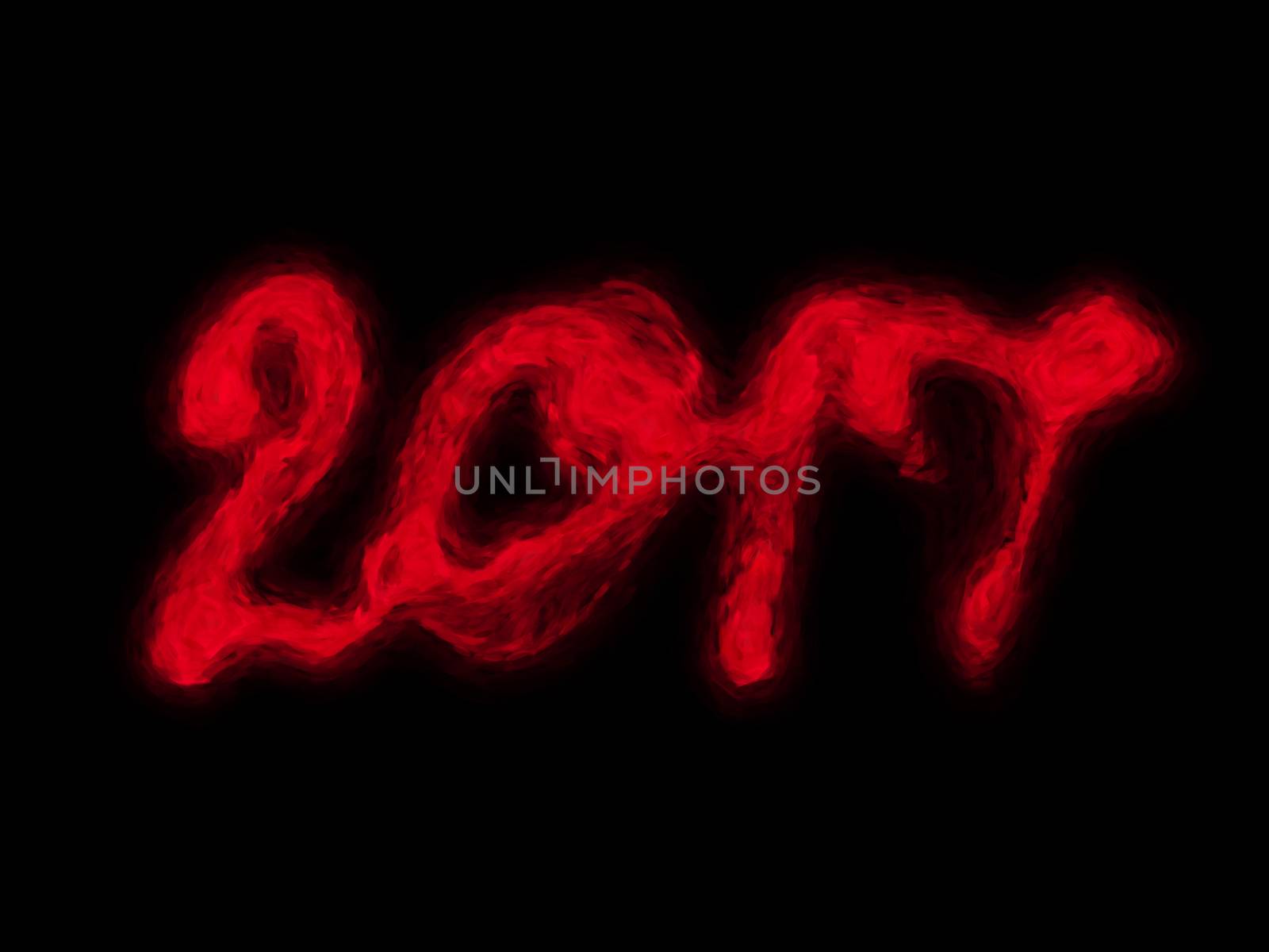 Happy new year 2017 isolated numbers written with flame light on dark background by skrotov