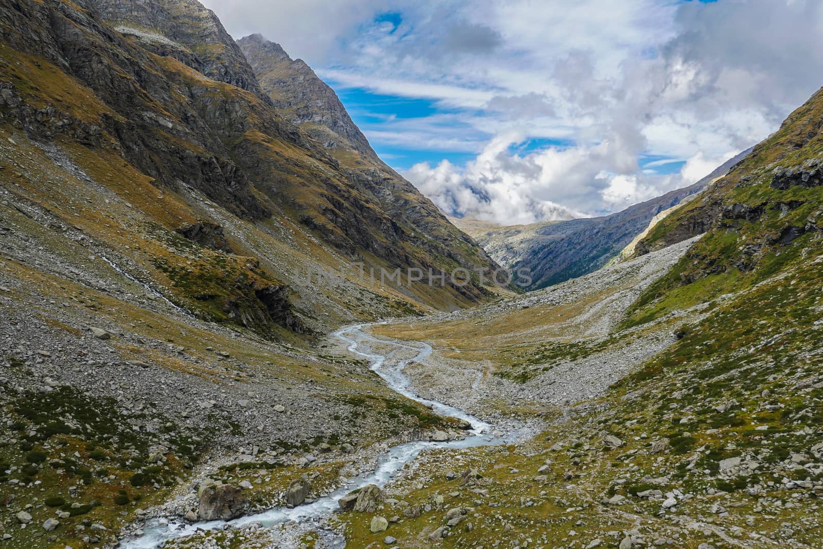 Mountain landscape with clouds in the Pyrenees, France, Europe