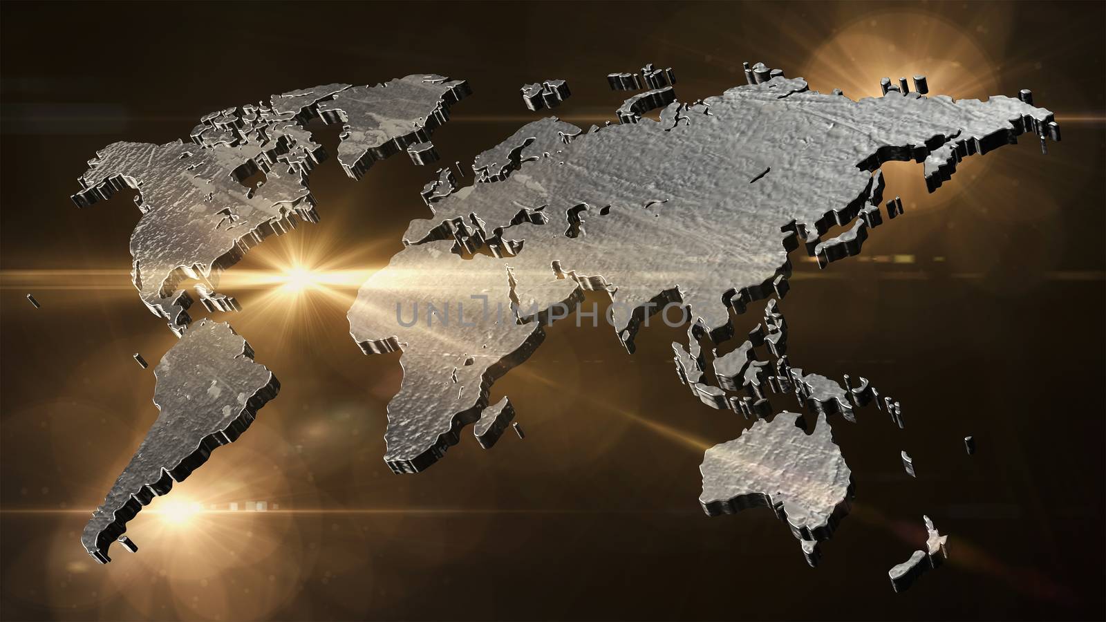 World map in space 3D render