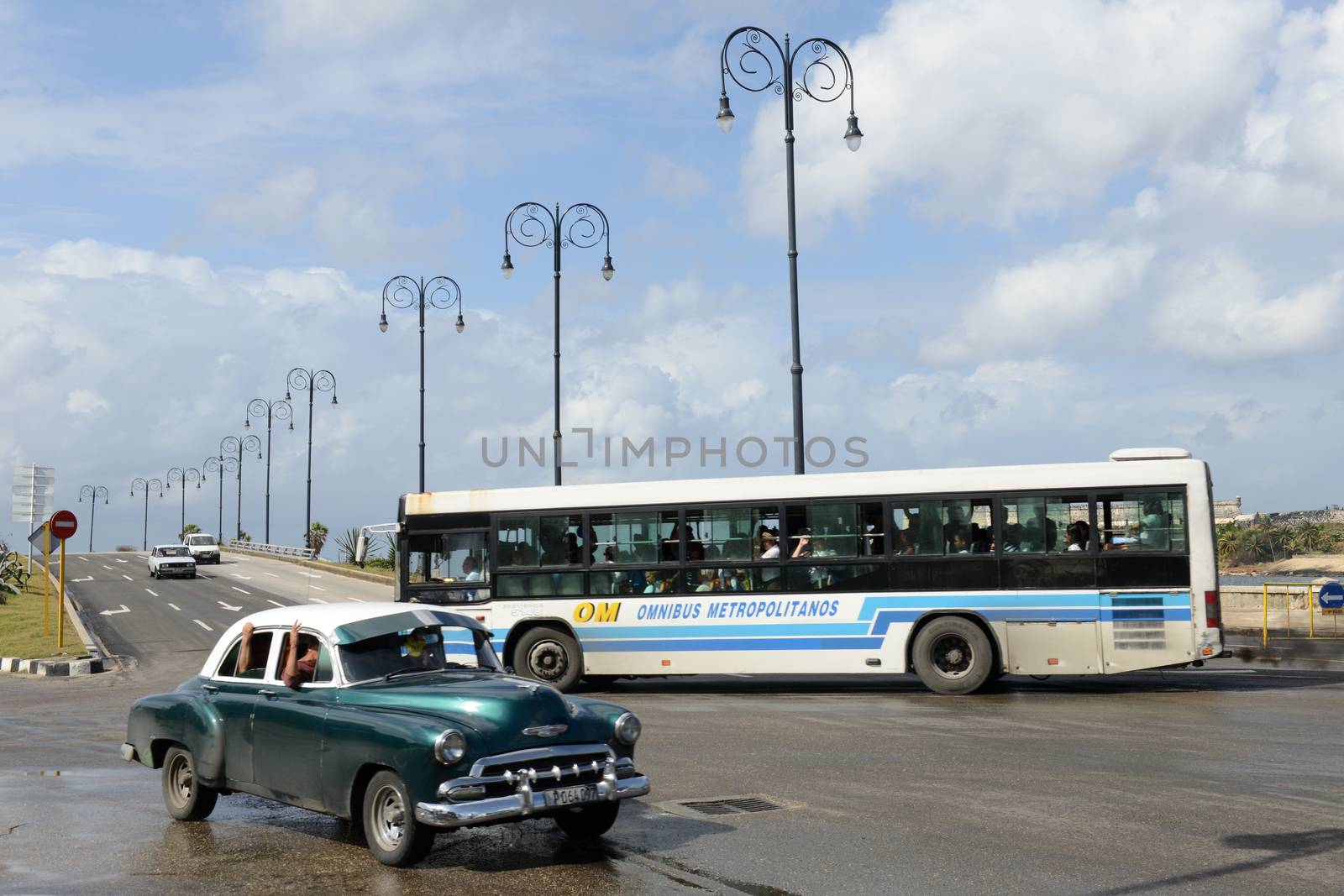  Person driving his vintage car at the Malecon in Havana by Fotoember