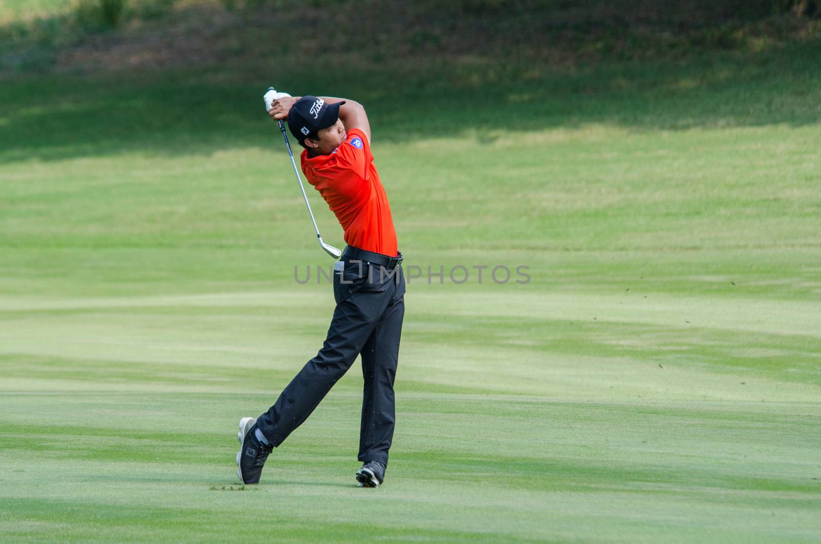 CHONBURI - DECEMBER 13 : Natipong Srithong of Thailand player in Thailand Golf Championship 2015 at Amata Spring Country Club on December 13, 2015 in Chonburi, Thailand.