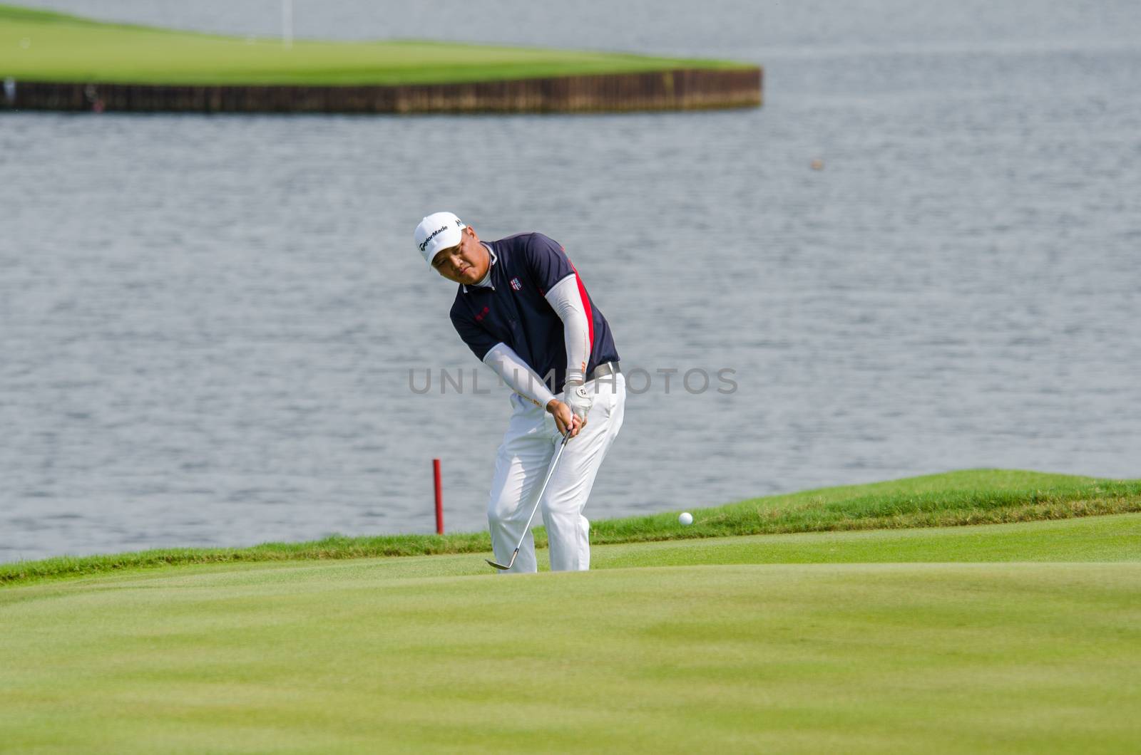 Lu Wei-chih of Taiwan player in Thailand Golf Championship 2015 by chatchai