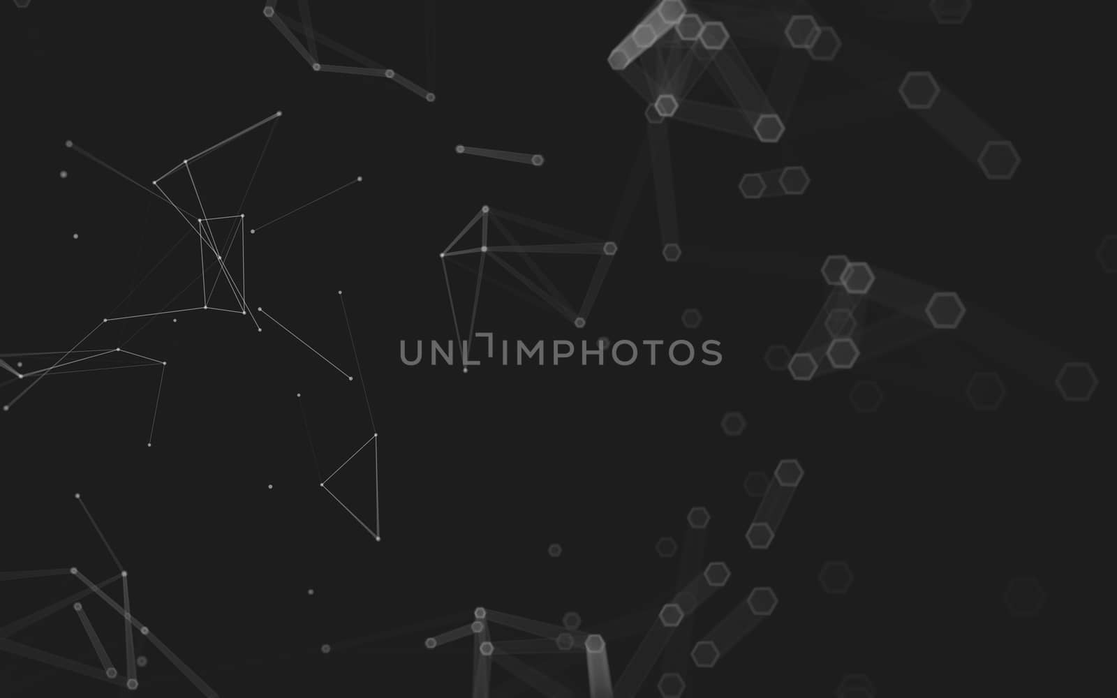 Abstract polygonal space low poly dark background, 3d rendering by teerawit