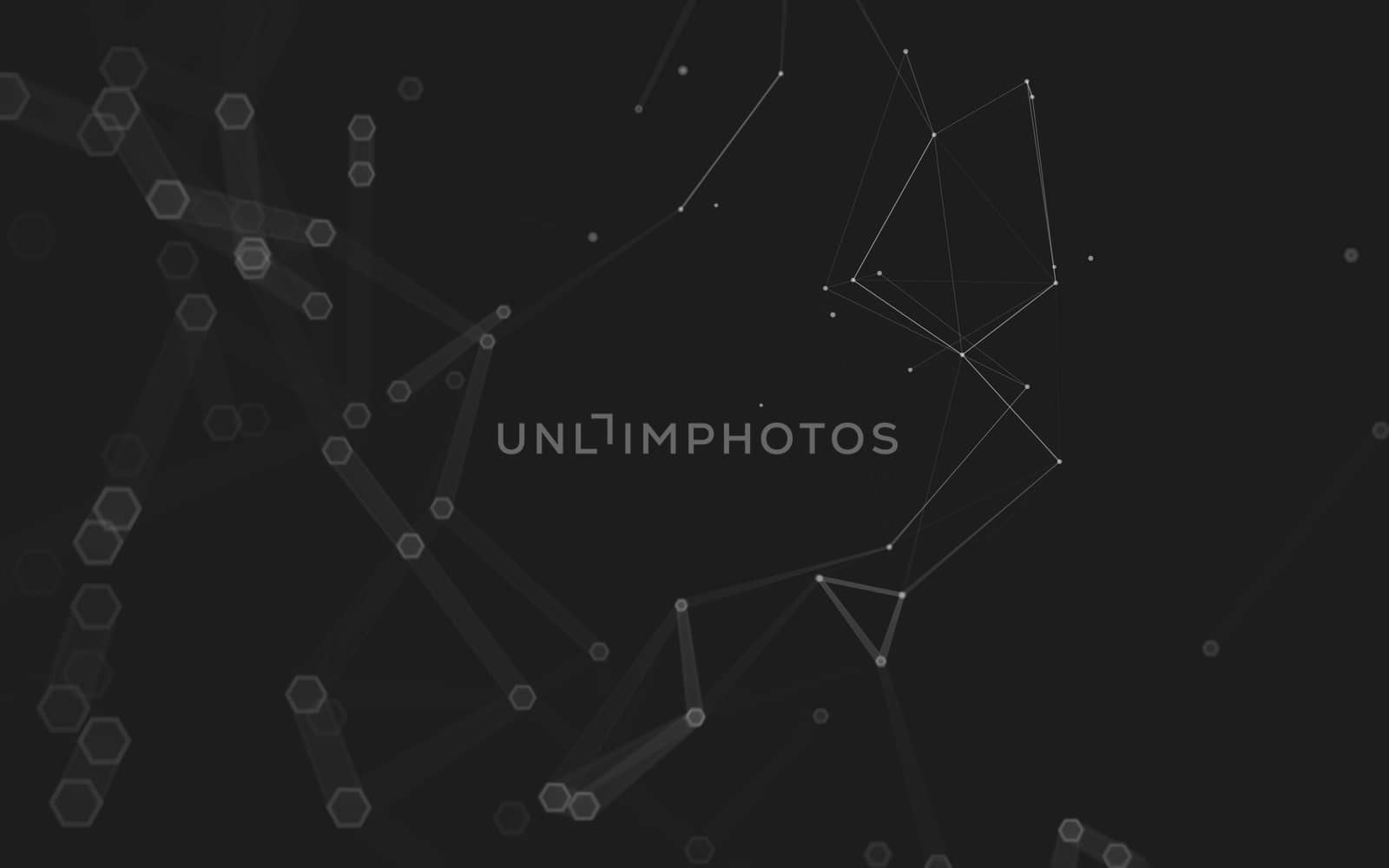 Abstract polygonal space low poly dark background, 3d rendering by teerawit