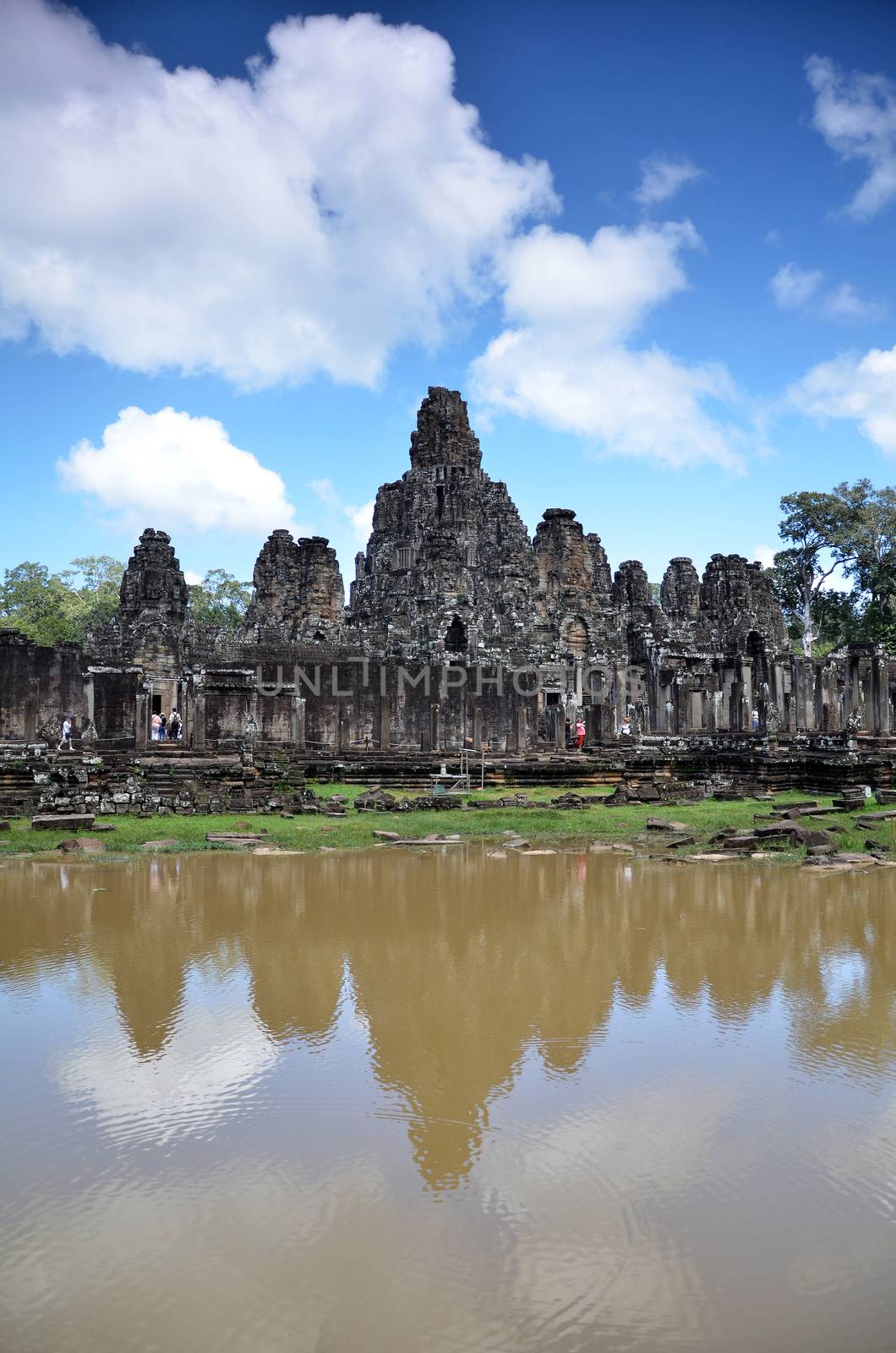 Ancient Bayon Temple At Angkor Wat, Siem Reap, Cambodia by tang90246