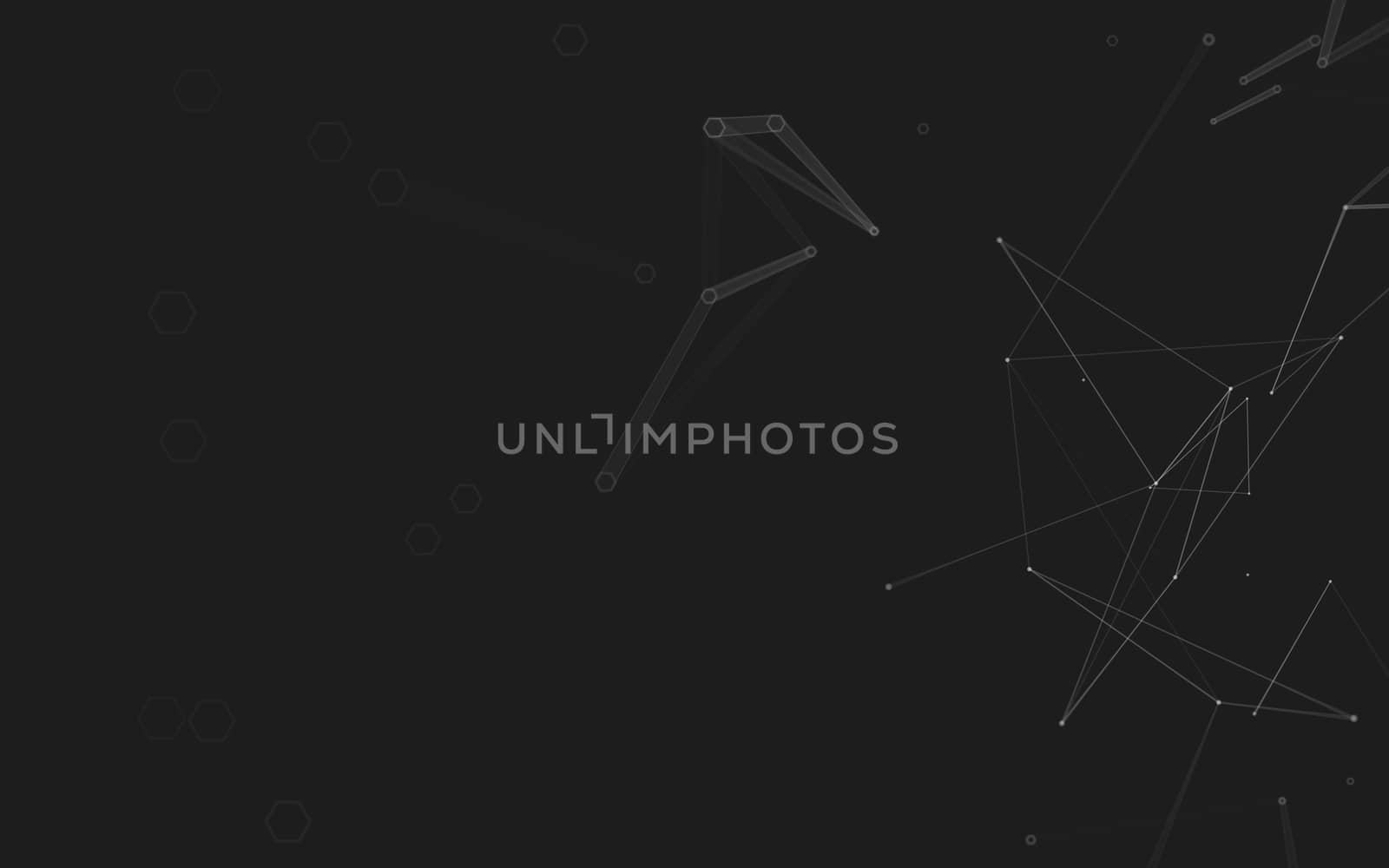 Abstract polygonal space low poly dark background with connecting dots and lines. Connection structure. 3d rendering