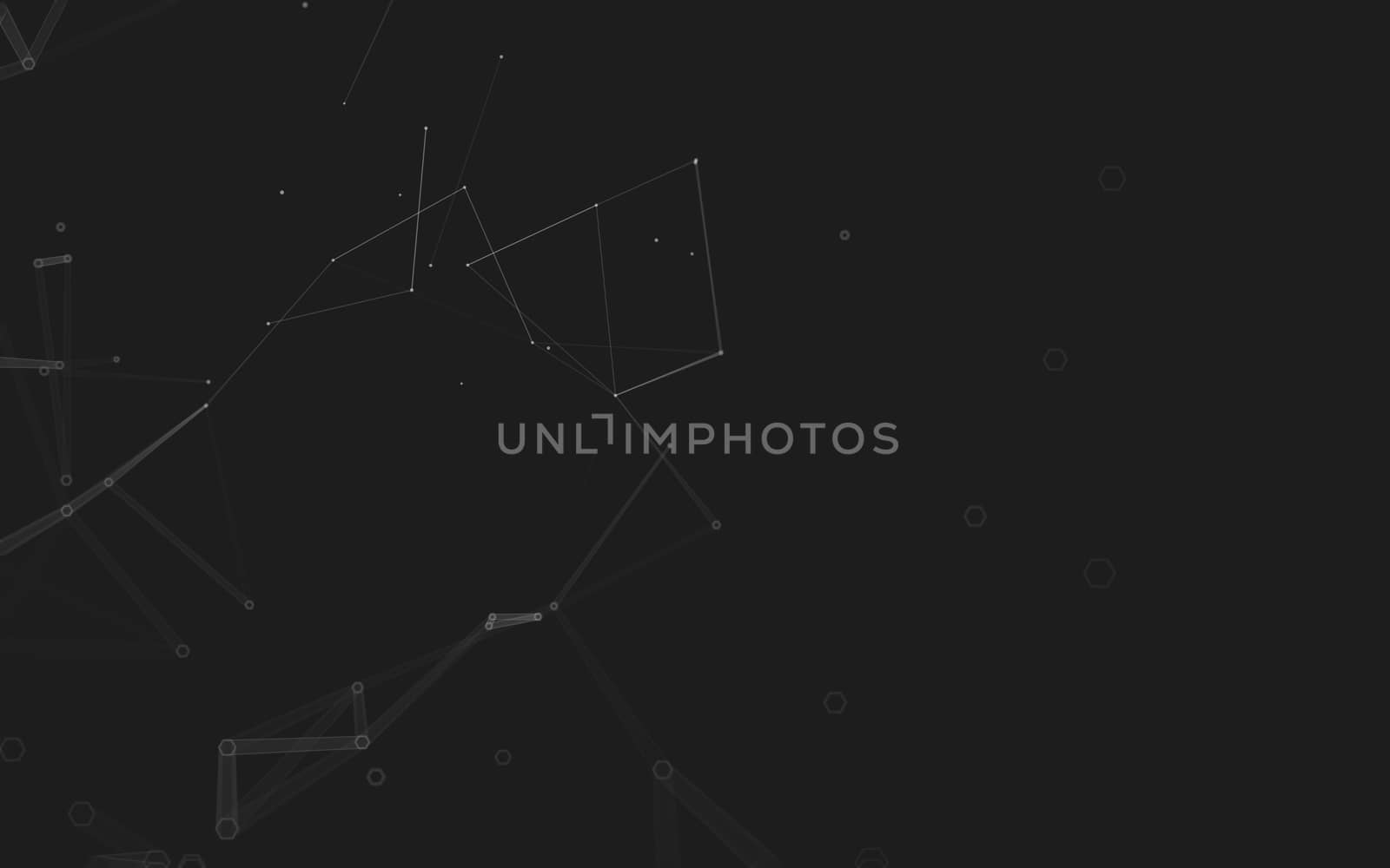 Abstract polygonal space low poly dark background with connecting dots and lines. Connection structure. 3d rendering