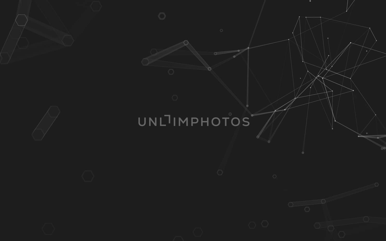 Abstract polygonal space low poly dark background with connecting dots and lines. Connection structure. 3d rendering