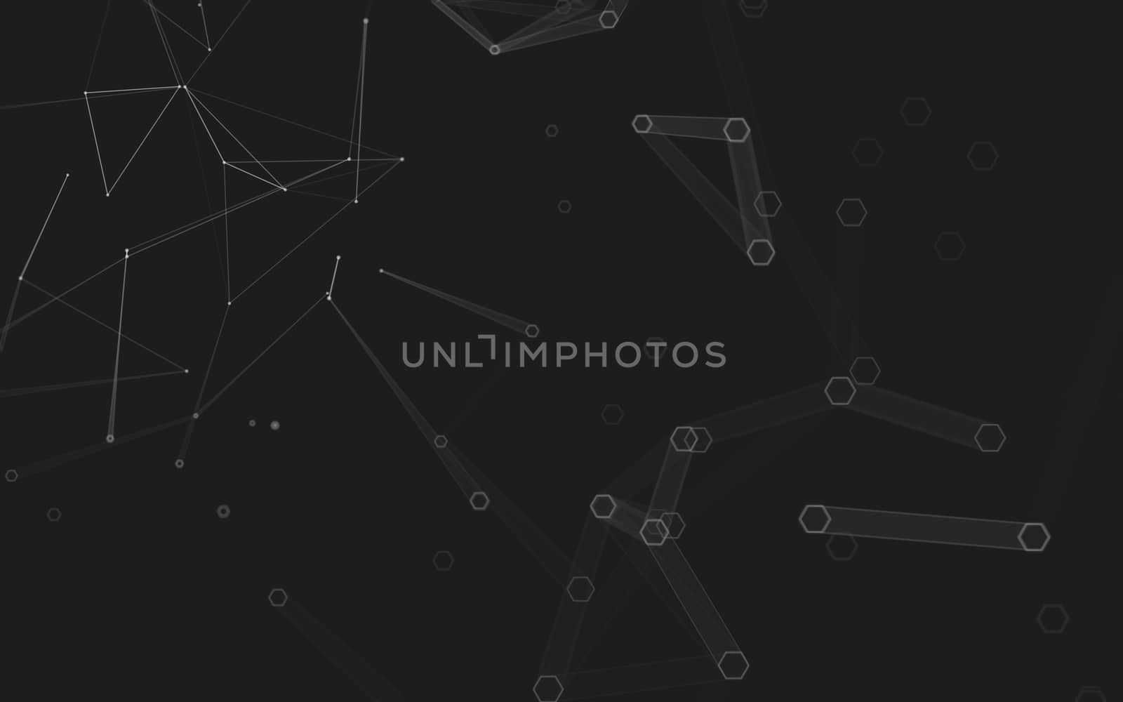 Abstract polygonal space low poly dark background with connecting dots and lines. Connection structure. 3d rendering