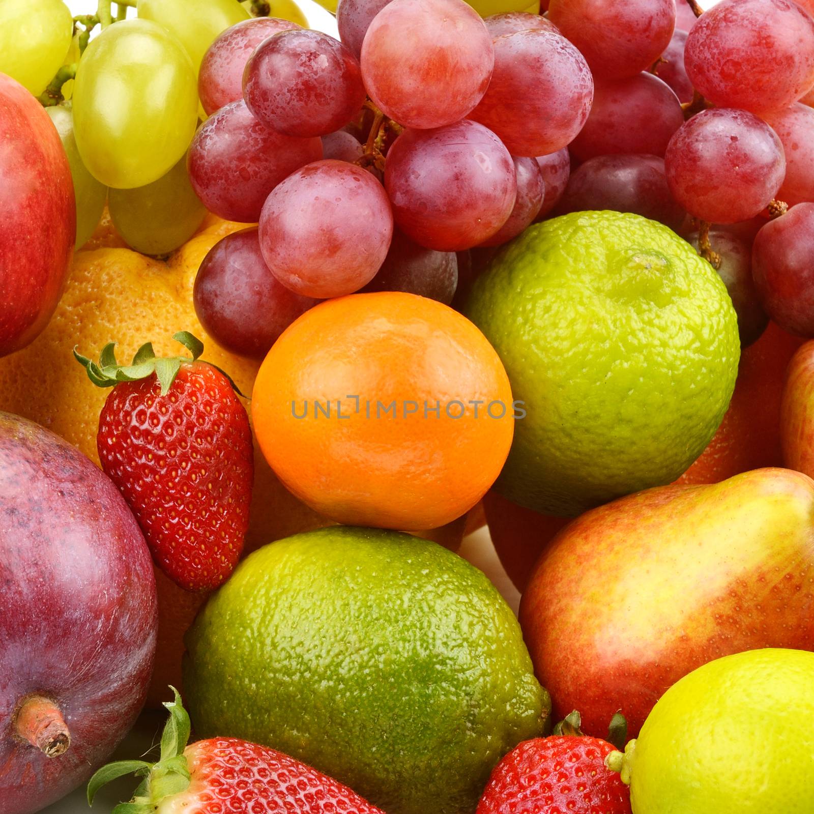 Multicolored background of fruits and berries