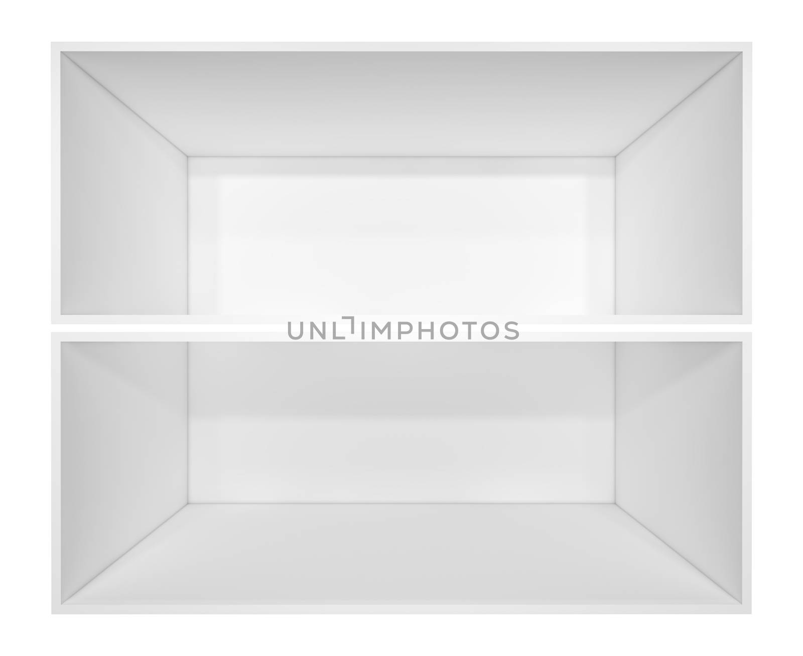 Illuminated white shelf for presentations by cherezoff