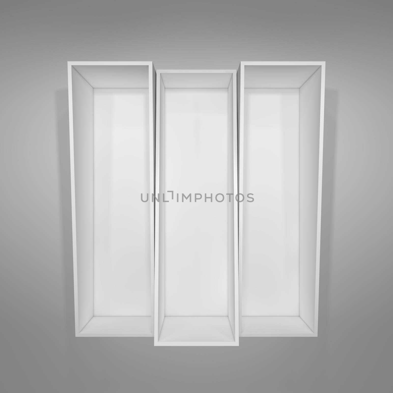 Illuminated white shelf for presentations by cherezoff