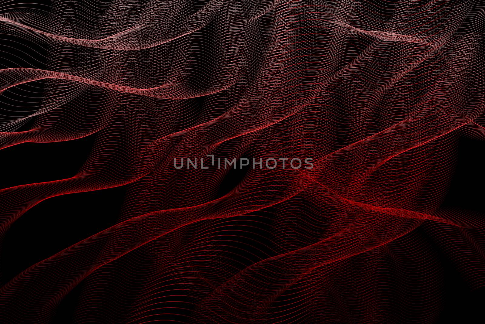 Bright fiery lines on black background for design