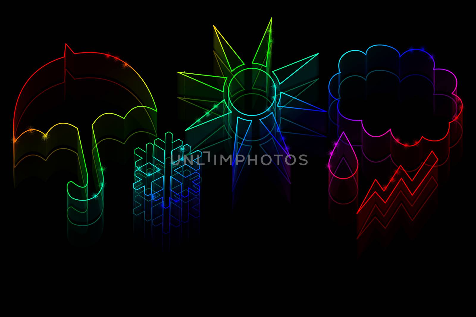 Neon weather symbols  by natali_brill