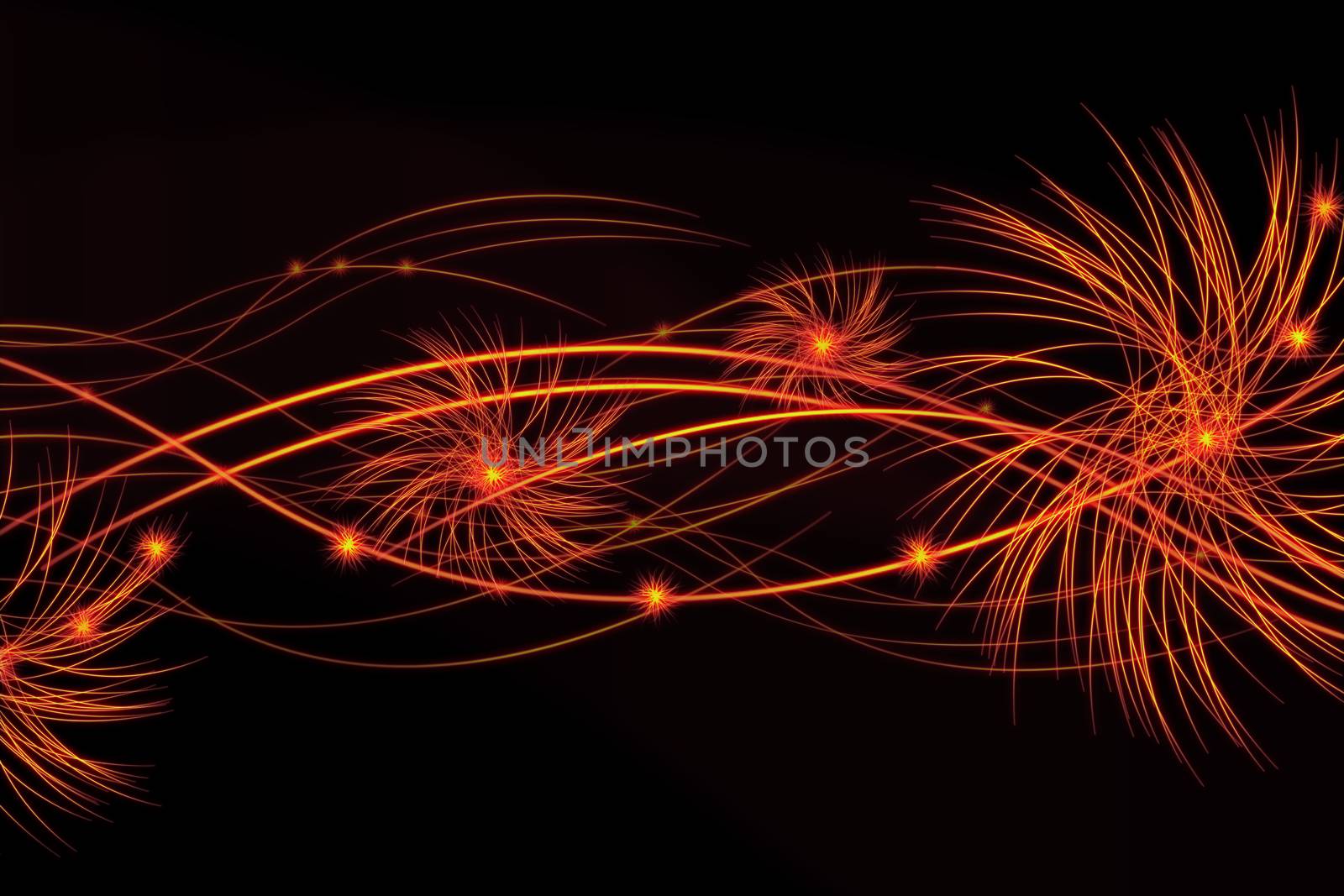 Bright fiery lines on black background by natali_brill